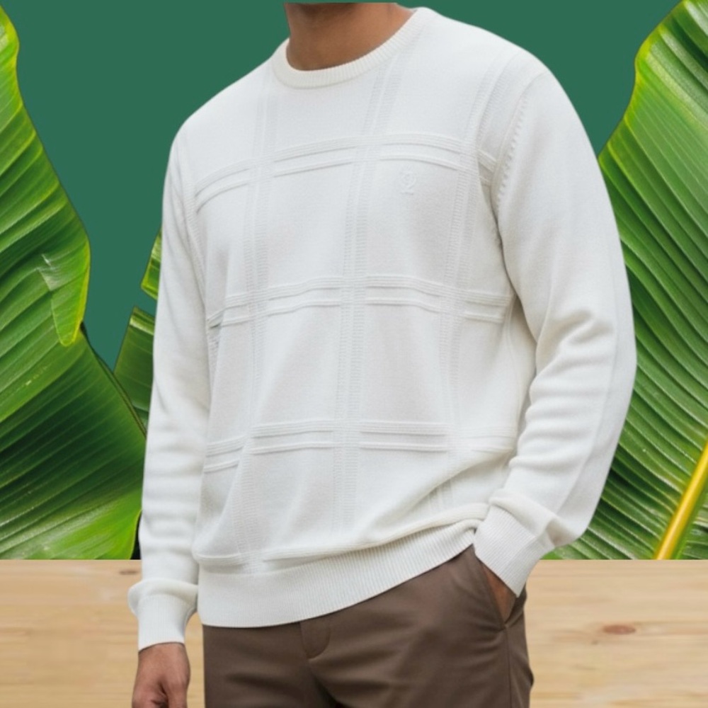Izod Golf Sweater Men’s Sz L White Pullover Sweater Long Sleeve